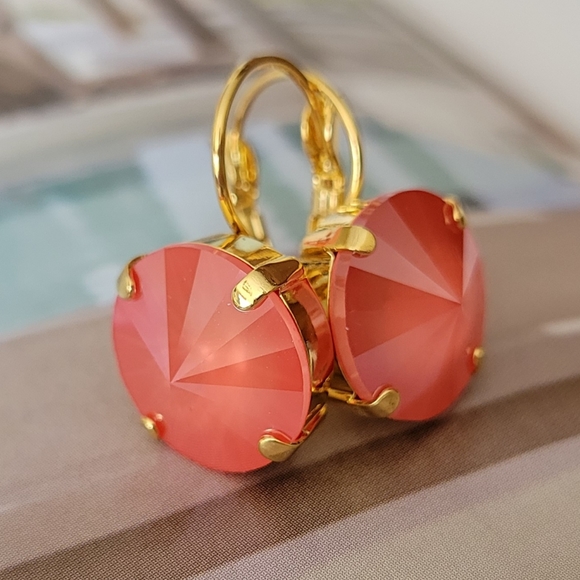 Austrian Crystal Earrings in Gold - Picture 6 of 10